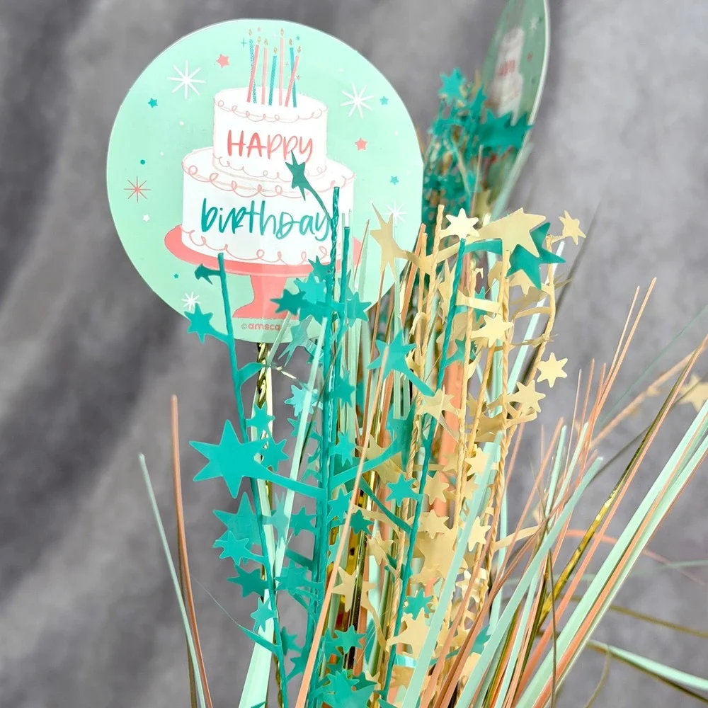 Happy Birthday Party Decor Set Banner Candles Heart Foil Balloon Centerpieces